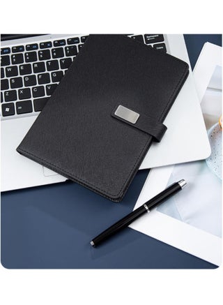 A5 Meeting Notebook Gift Box Set, PU Leather Business Notebook with Magnetic Closure, 200 Pages 80gsm Premium Paper, Includes Metal Executive Gel Pen and Refill, Lay-Flat Office Journal for Notes and Signatures - view 2